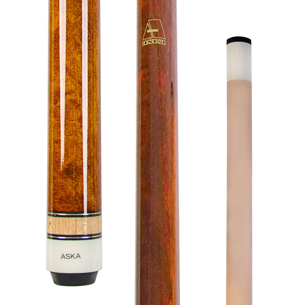 ASKA Brown 52" short pool cue butt and shaft separated. LCSN52BRN