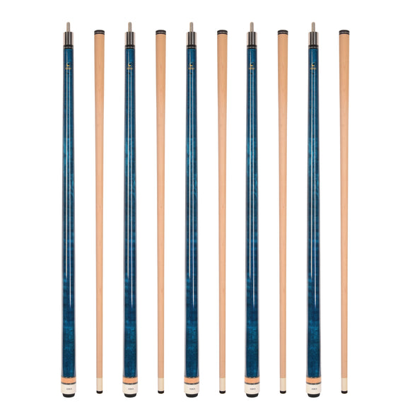 Set of 5 Aska L3 Blue Pool Cue Sticks, 58