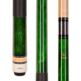 Set of 5 GREEN Aska L2 Billiard Pool Cues, 58" Hard Rock Canadian Maple, 13mm Hard Tip, Mixed Weights, L2S5GRN