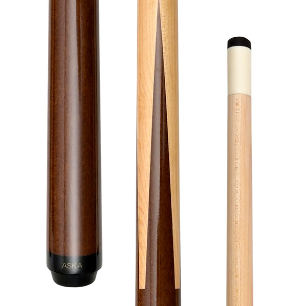ASKA 42" Sneaky Pete Short Pool Cue showing butt, shaft, and tip SSP