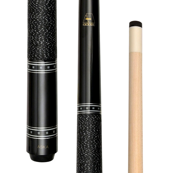 ASKA Black 36 inch short pool cue with separate maple shaft. L9S36BLK