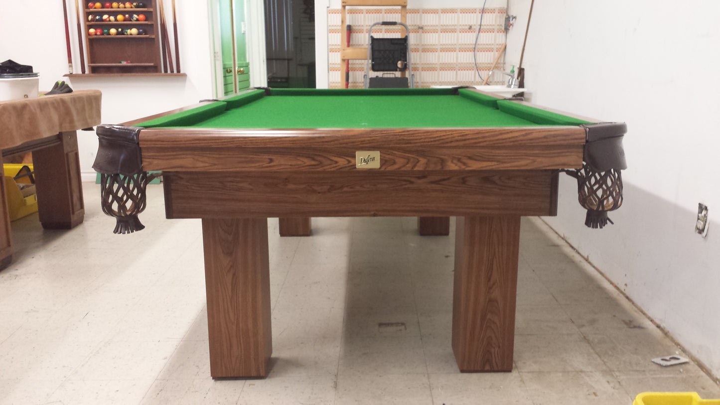 Fully assembled preowned billiard table in room setting