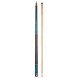 ASKA Pool Cue Stick TR BLUE, Maple Shaft, 5/16x18 Metal Joint, Black Irish Linen, Triple Rings, 12.75mm Tip, TRBLU