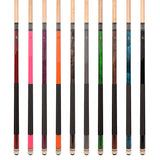 Set of 10 Aska L2 Billiard Pool Cues, 58" Hard Rock Canadian Maple, 13mm Hard Leather Tip, Mixed Weights, L2S10