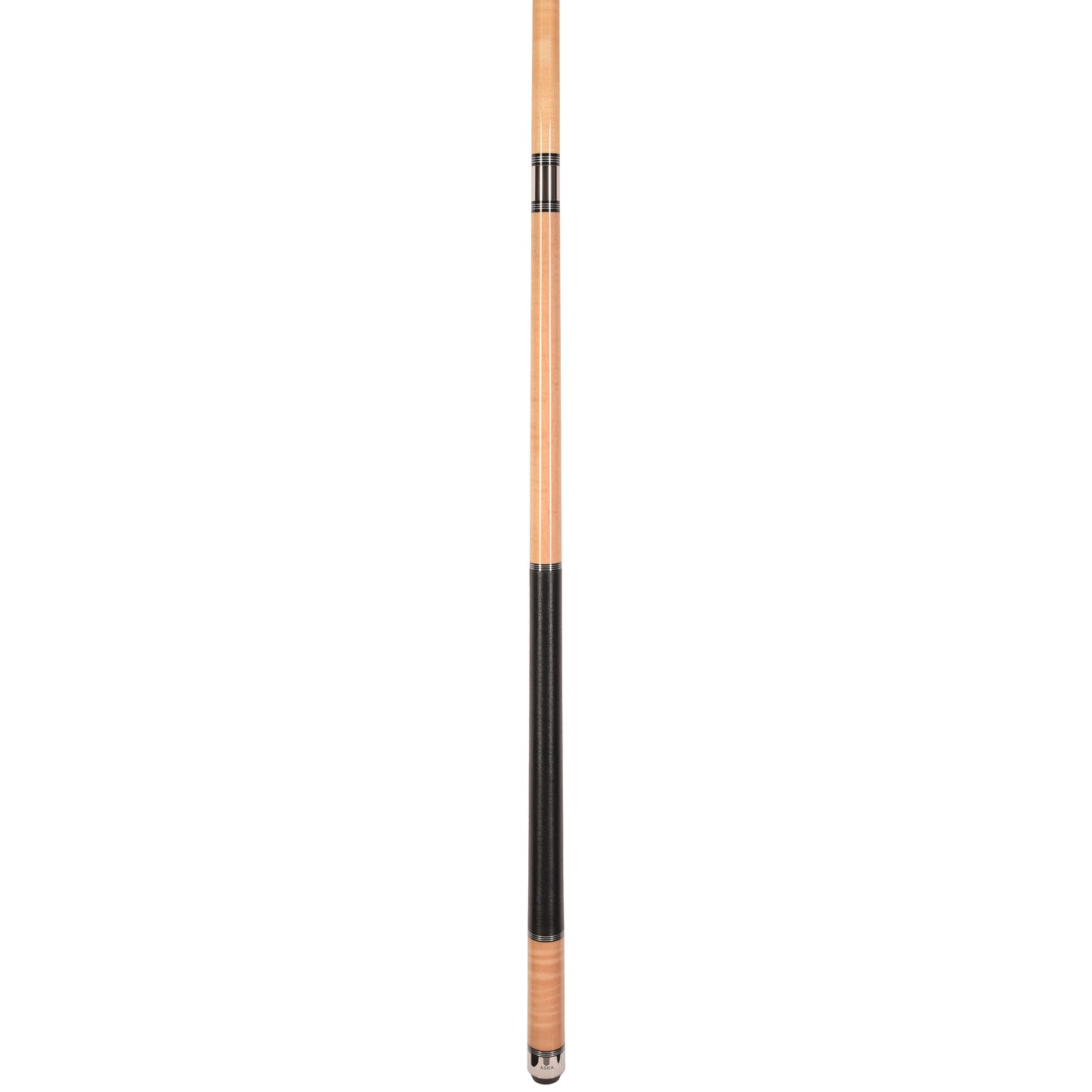 ASKA Pool Cue Stick TR Natural, Maple Shaft, 5/16x18 Metal Joint, Black Irish Linen, Triple Rings, 12.75mm Tip, TRNAT