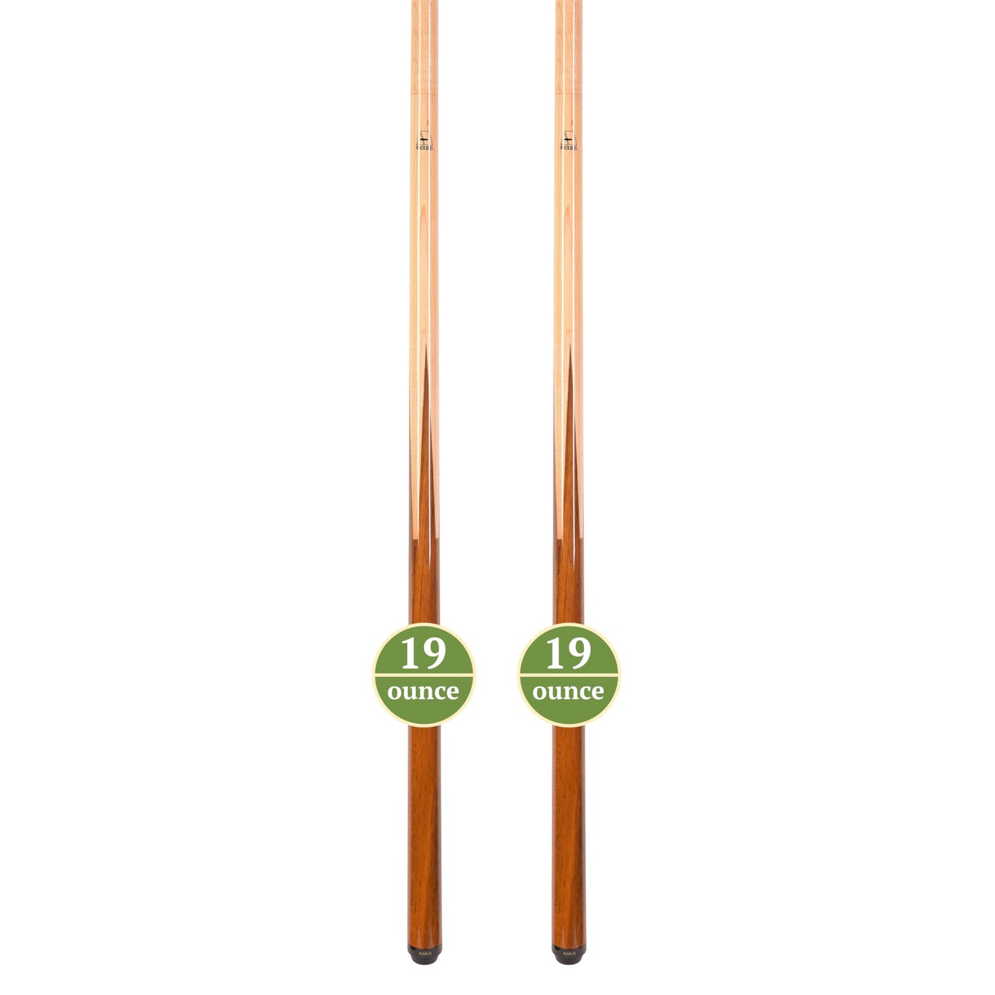 ASKA Sneaky Pete Pool Cue Sticks Set of 2 – Malaswood Spliced Maple Bar Cues / House Cues, 58