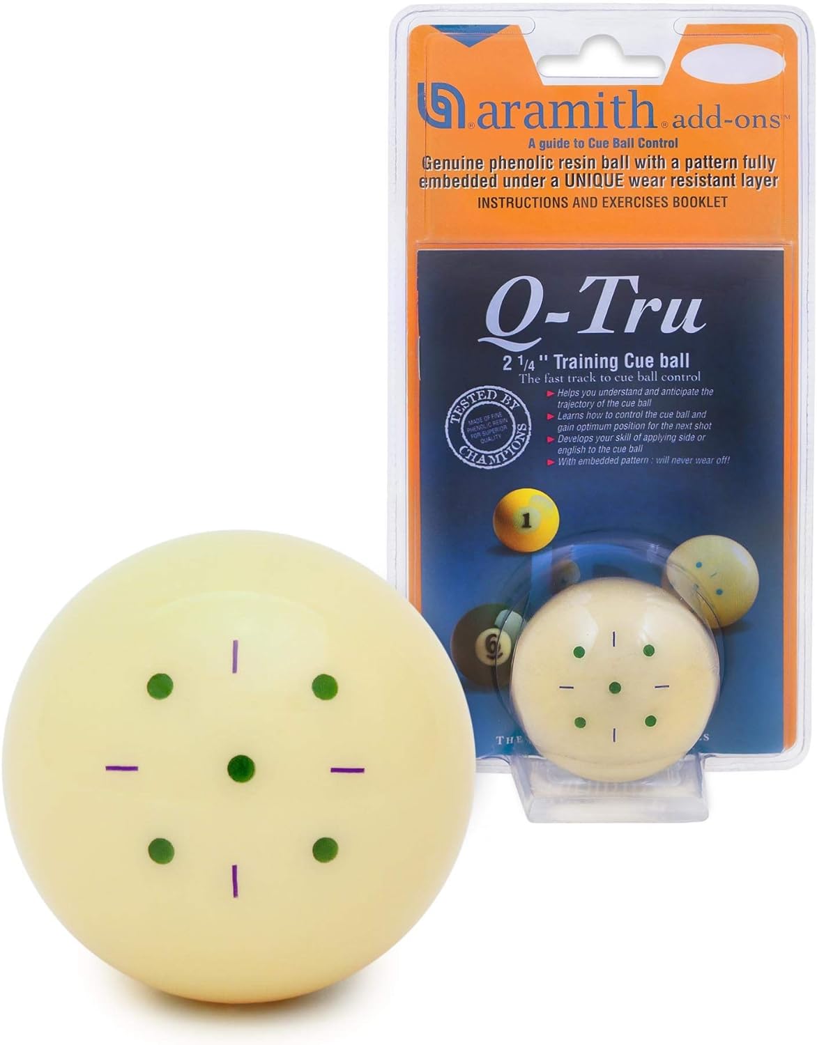 Aramith Q-tru 2"1/4 Training Cue Ball, AR1031