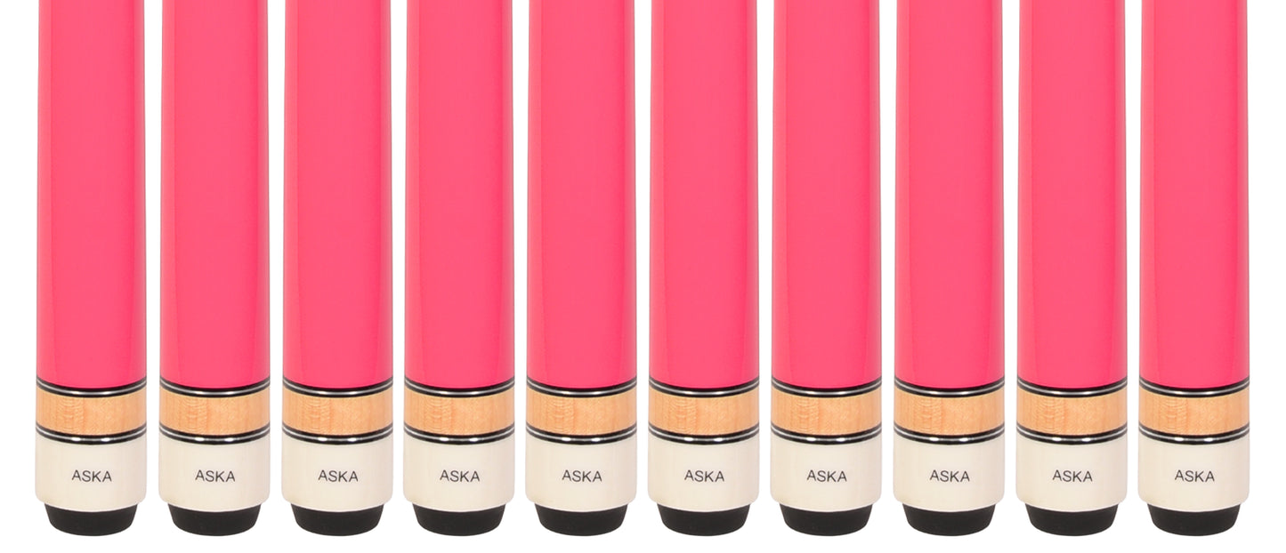 Lot of 10 Pink ASKA L3 Billiard Pool Cues, 58