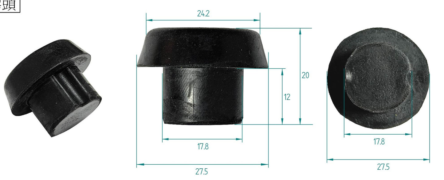 18mm Black Replacement Rubber Bumper for ASKA Cues