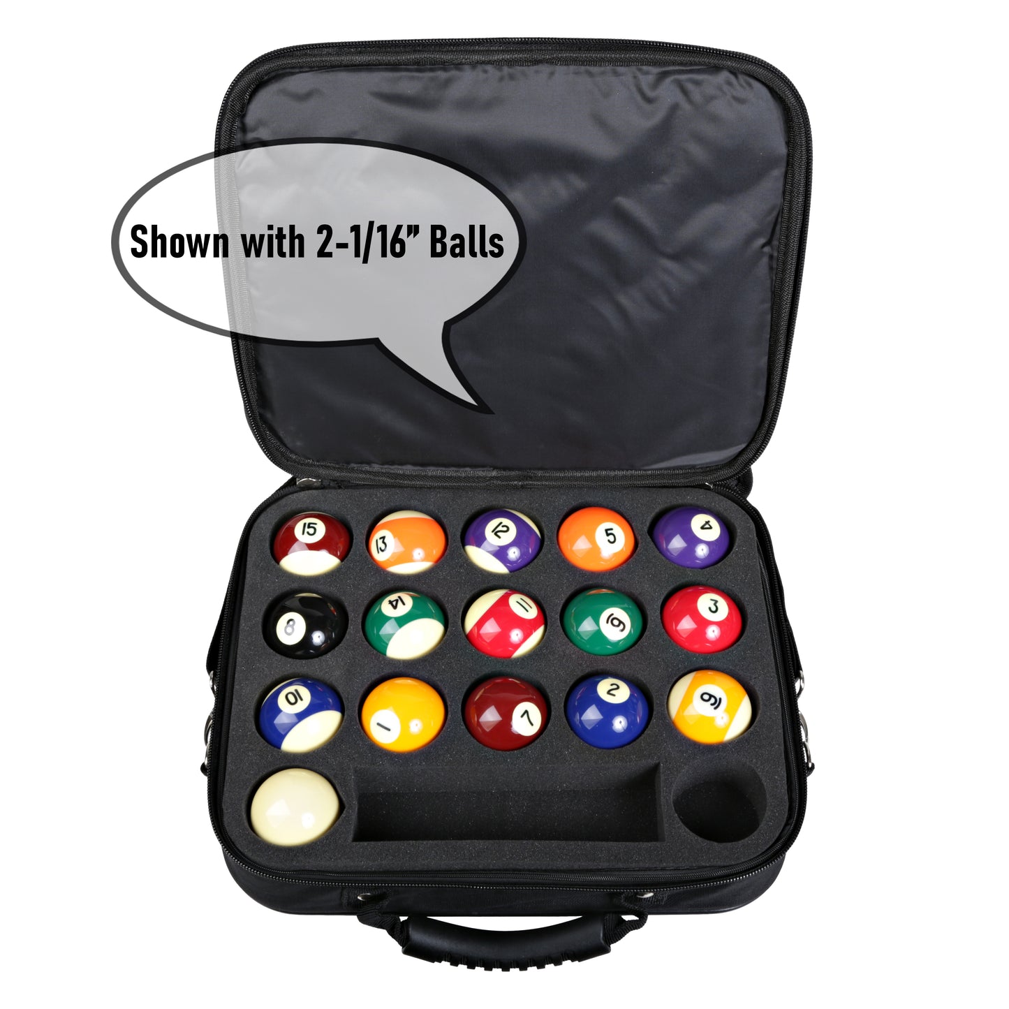 ASKA Pool Billiard Ball Travel / Storage Case With ASKA Grade A, 2-1/16 Set of Pool Balls, PBC1+PB116A
