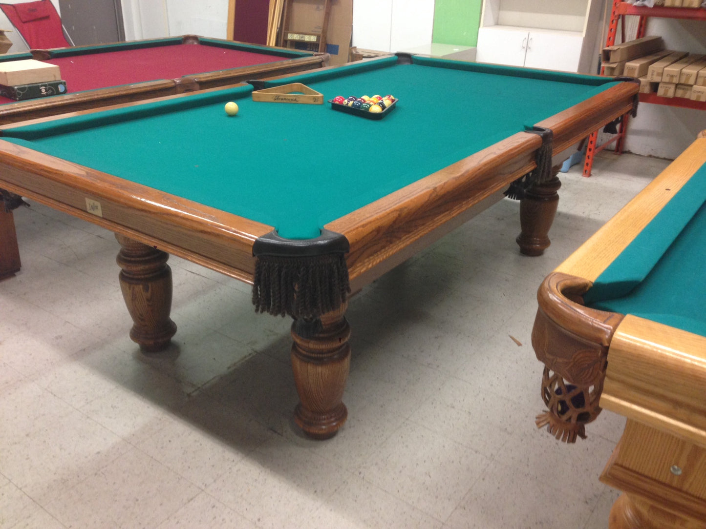 Low-perspective shot of table corner showing frame and leg craftsmanship