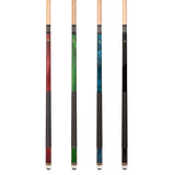 ASKA Set of 4 Pool Cue Sticks 58", 2-Piece Construction, 5/16x18 Joint, Hard Rock Canadian Maple, L25S4