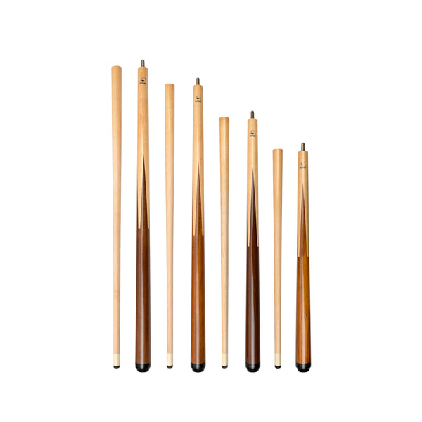 ASKA Sneaky Pete Spliced Maple Cue Set (SSP4) full view with individual pieces. SPS4