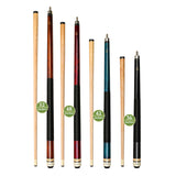 Aska Set of 4 Short Kids Pool Cue Sticks LCS, Stained Maple, Canadian Hardrock Maple Shaft, 13mm Tip, Mixed Lengths 36",42",48",52", LCS4