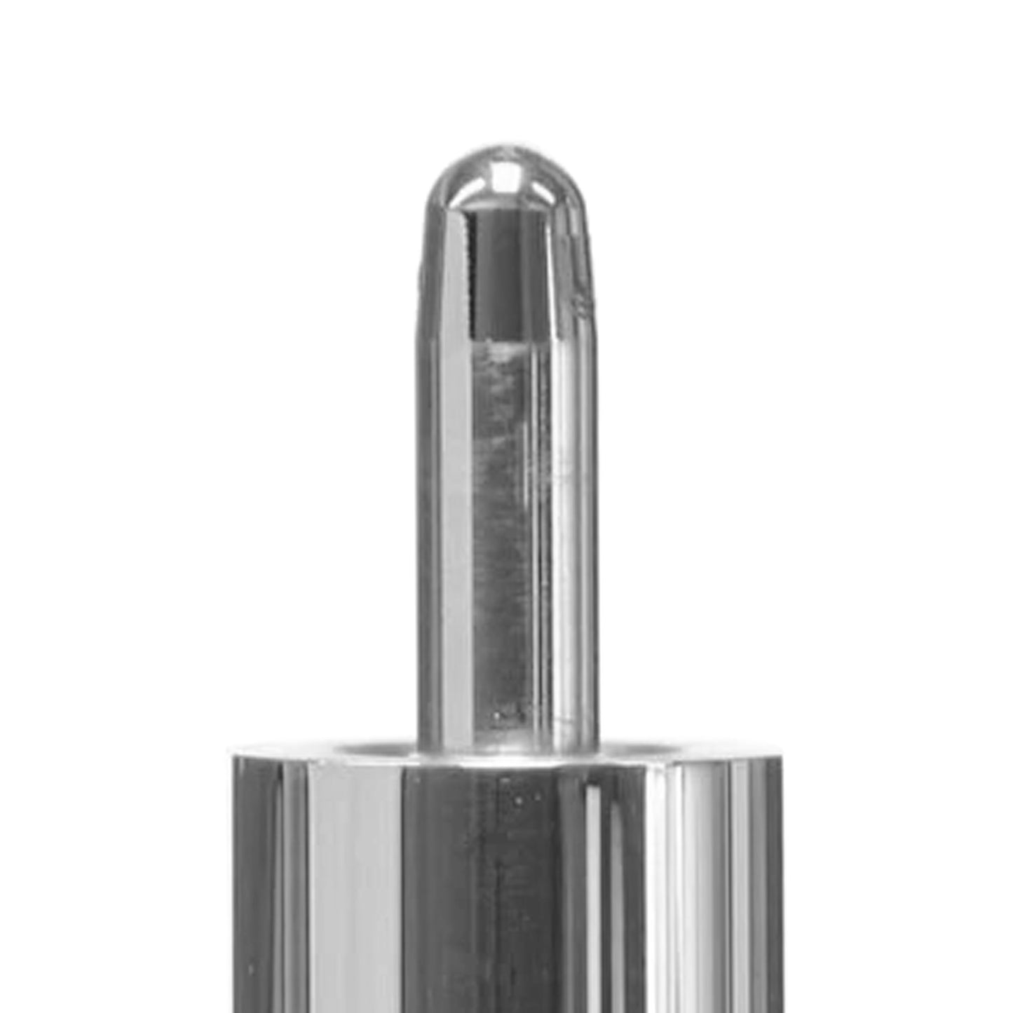 Close-up of a metallic Uniloc Quick Release pin on a cue joint