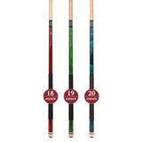 Set of 3 Aska L2 Billiard Pool Cues, 58" Hard Rock Canadian Maple, 13mm Leather Tip, Mixed Weights, L2S3