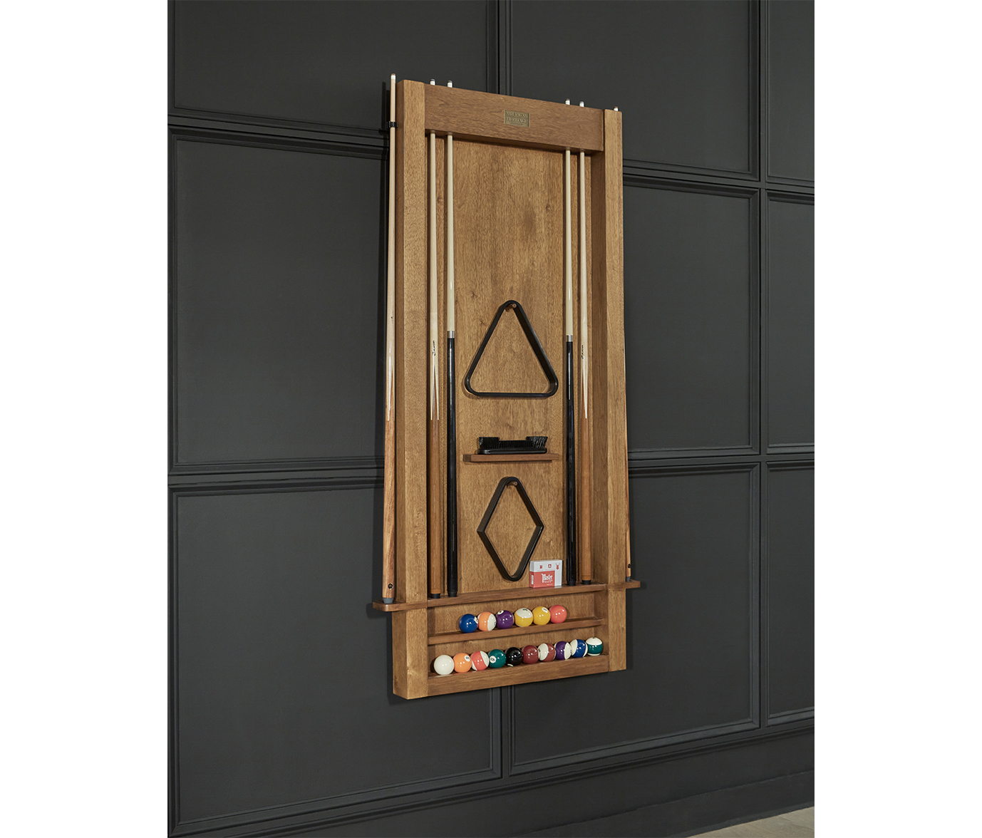 Alta Wall Mounted Cue Rack 6 (Brushed Walnut) (ALTAWALLRACK6-BW)