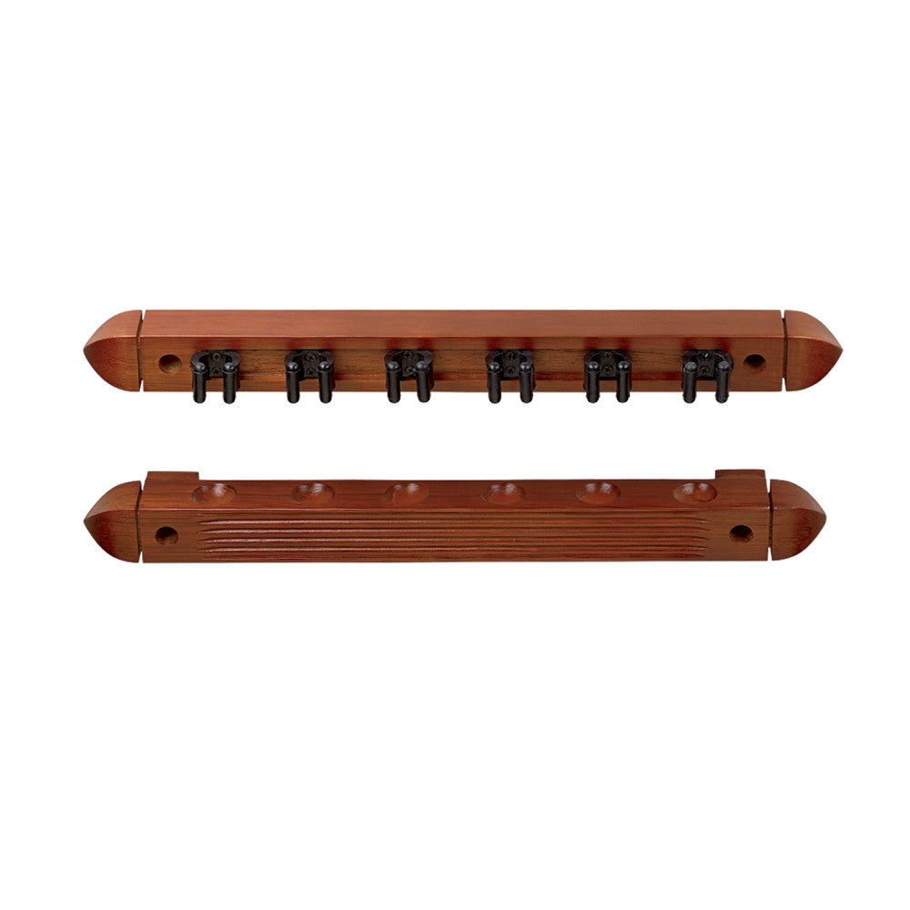 HJ Scott 6-Cue Roman Wall Rack - Old World Mahogany