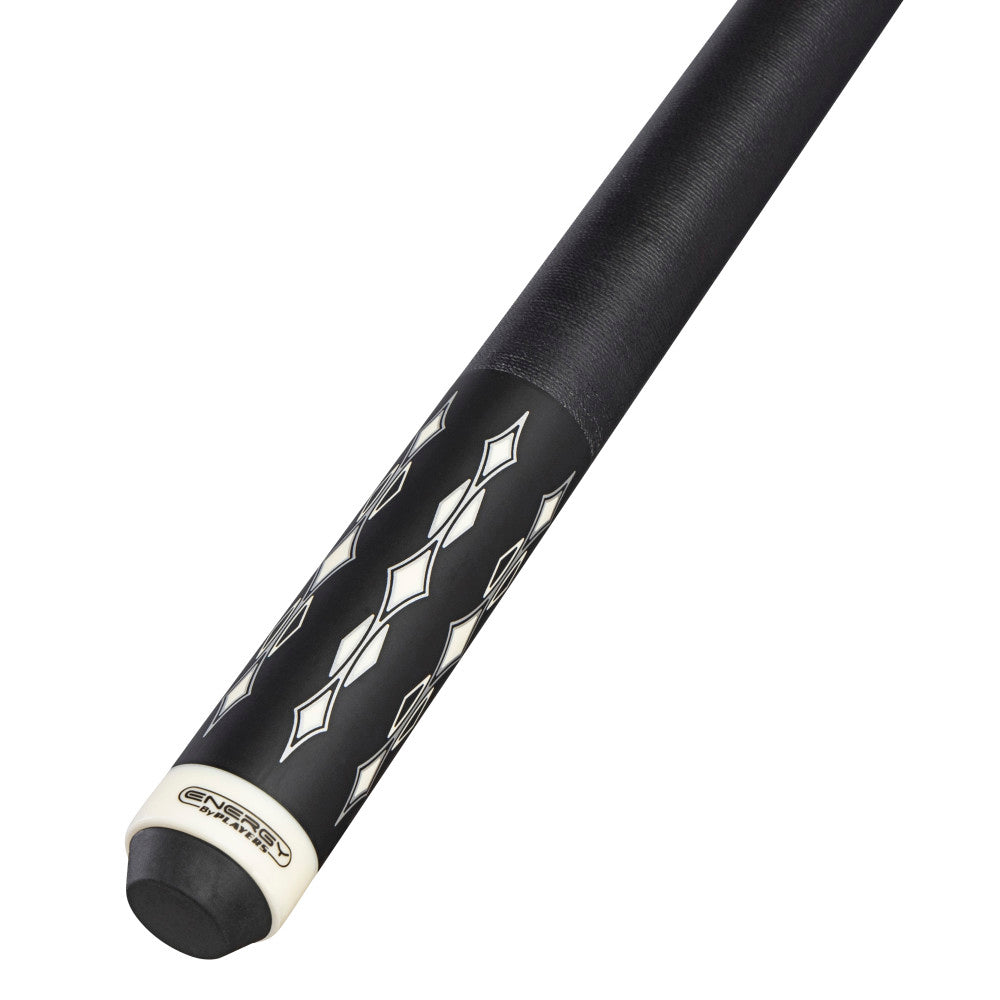 Energy By Players Matte Black/White with Silver Cue with Black Linen Wrap (HC20)