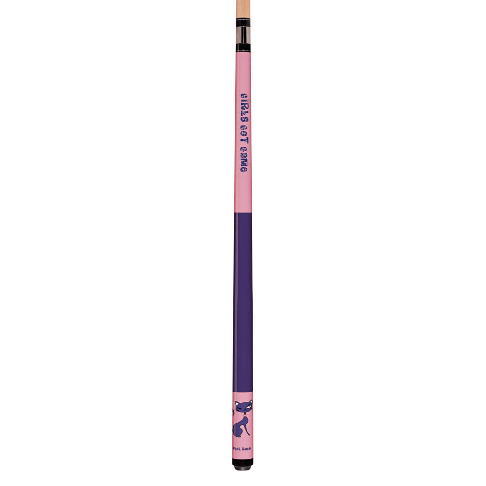 Angled view showcasing the short cue's two-tone color design.