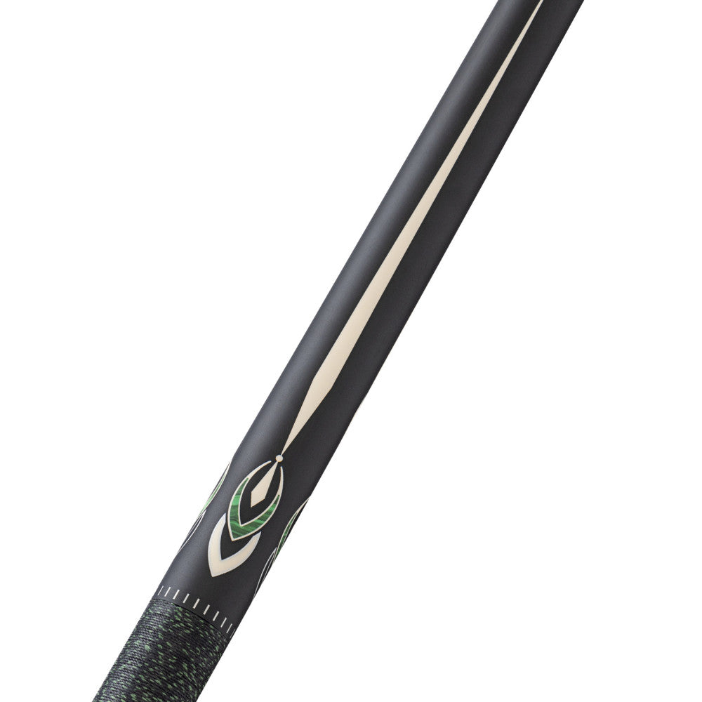 Pure X Matte Black & Malachite/White Cue with Black & Green Linen Wrap (HXT106)