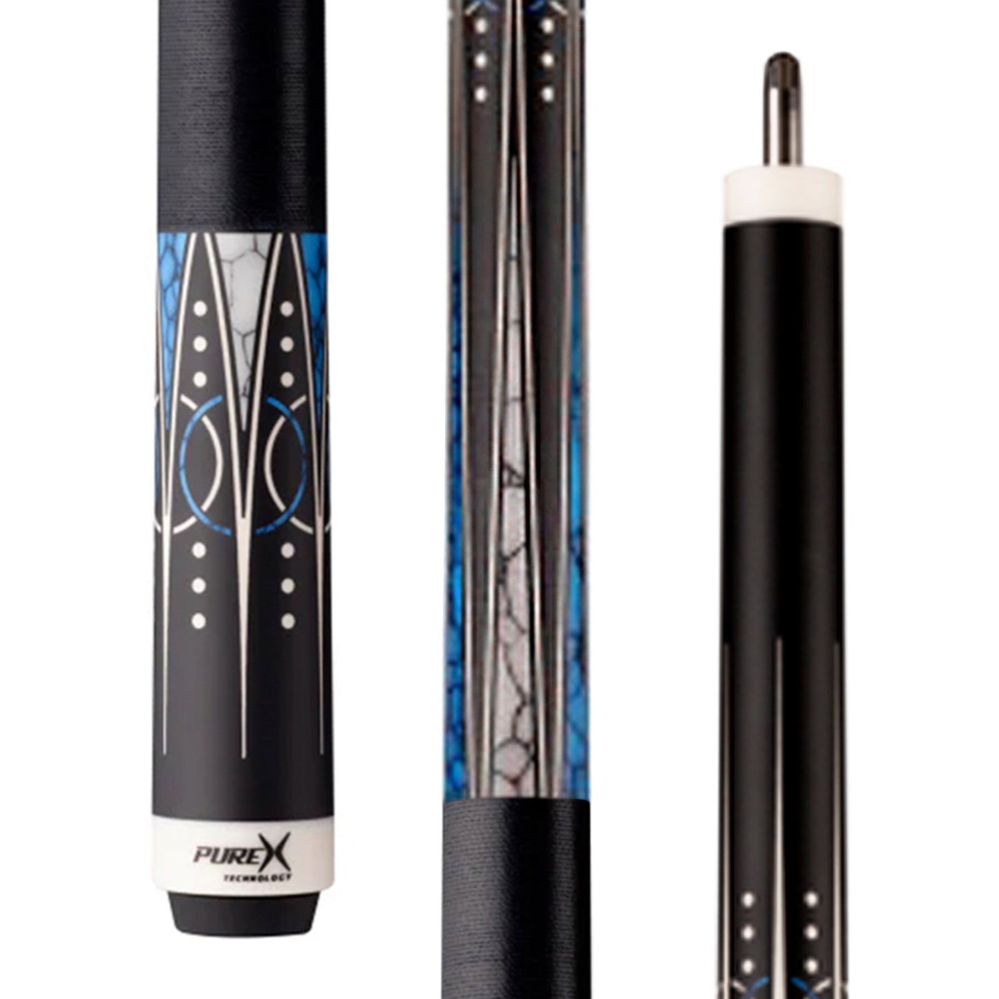 Pure X Pro Blue Recon Cue Butt PX03-B18T | Maple Construction | Black Linen Wrap
