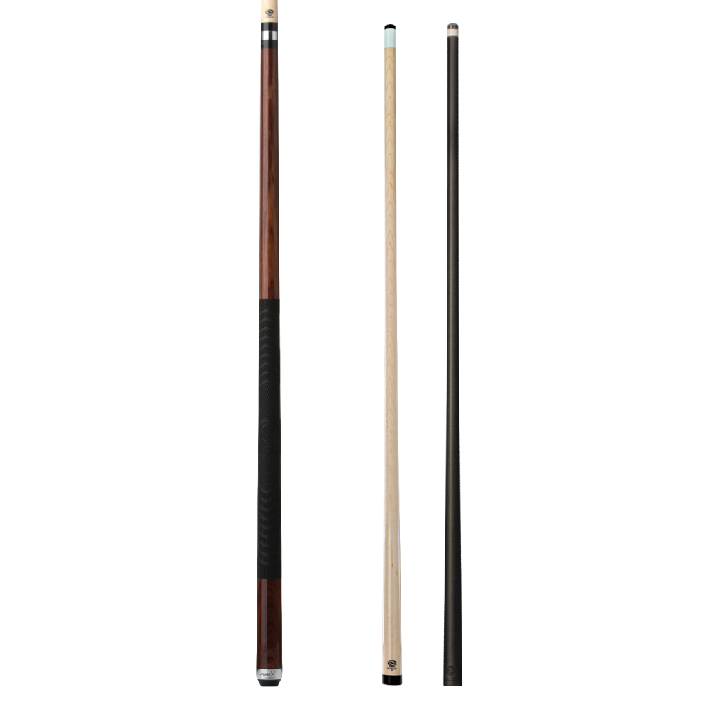 Pure X Rosewood Matte Finish Cue with MZ Grip 2 Shaft Bundle - 12.5mm