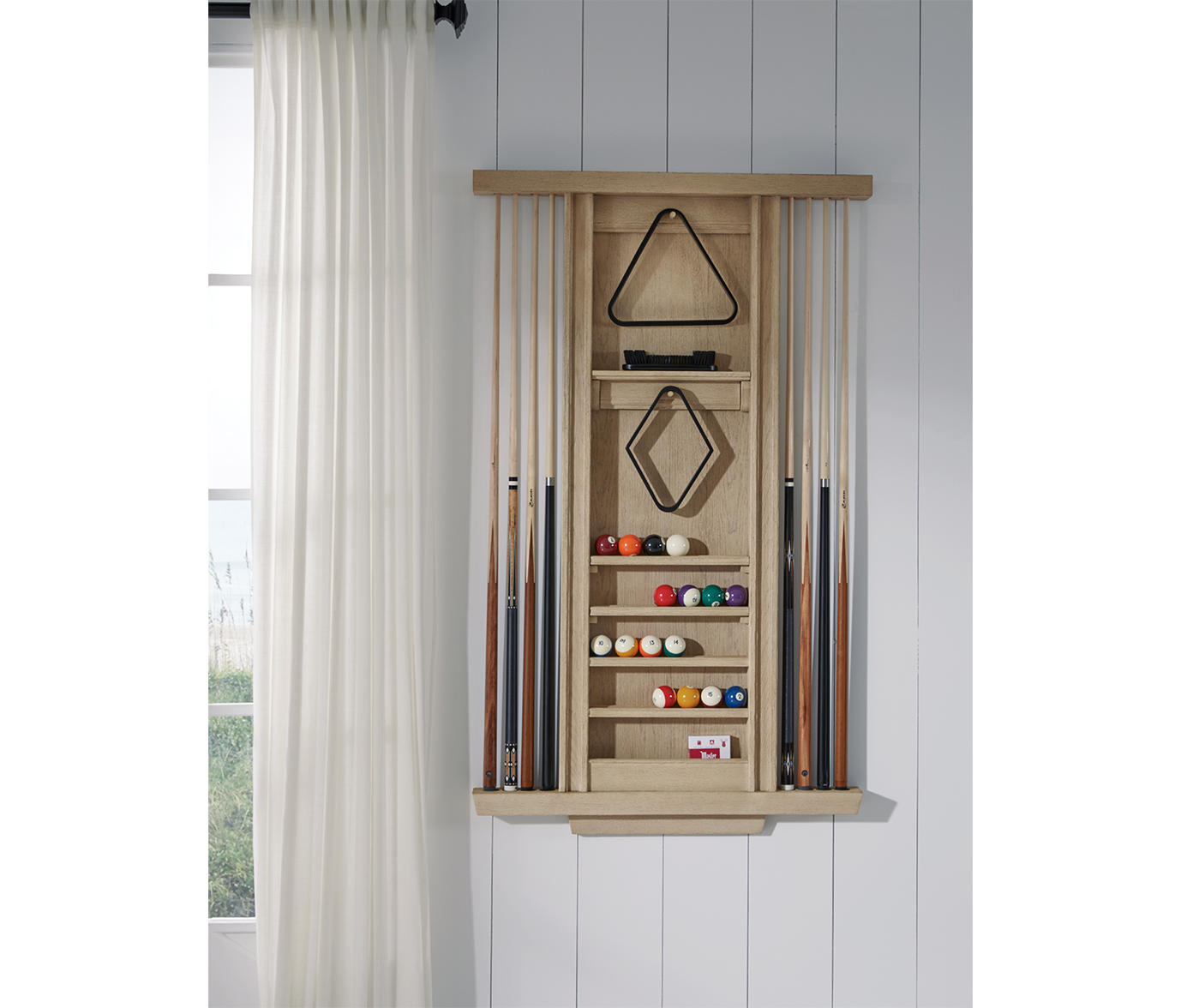 Port Royal Cue Rack (White Oak) (PORTWALLRACK-WO)
