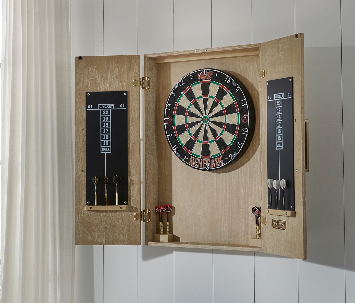 Port Royal Dartboard Cabinet (White Oak) (PRDARTCAB-WO)