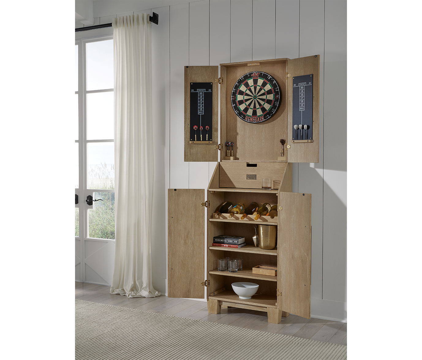 Port Royal Standup Dartboard (White Oak) (PRSTANDDARTCAB-WO)