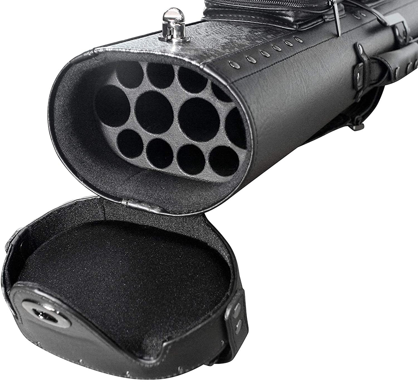 ASKA Hard 4x8 Pool Cue Case, Holds Up to 4 Butts and 8 Shafts, 4B8S Black, C48P11