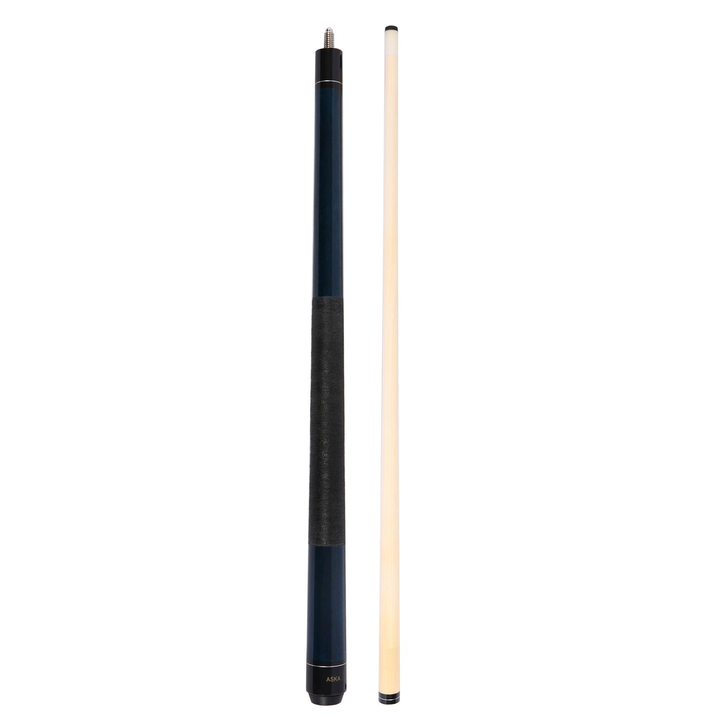 ASKA Blue 36" Short Pool Cue – 12.5 oz, Maple Shaft, 13mm Tip, 5/16x18 Joint, Black Nylon Wrap (LEC36) billiard pool cue stick by ASKA