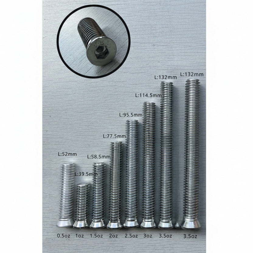 Weight Bolts for Rage, Players, Lucasi, Purex Pool Cues, 1/2"-12T billiard pool cue stick by ASKA