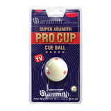 Aramith 2-1/4" Regulation Size Billiard/Pool Ball, Super Aramith Pro Cup Cue Ball with 6 Red Dots