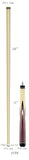 ASKA Jump Cue JC08, Hard Rock Canadian Maple, 29-Inches Shaft, Quick Release Joint