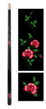 ASKA Custom Pool Cue Black Rose, 13mm Hard Leather Tip, Canadian Hard Rock Maple, No Wrap