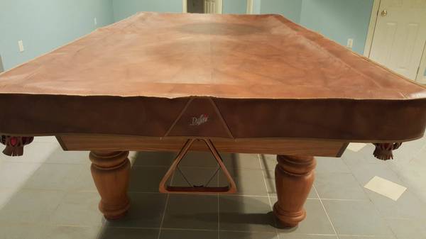 Overhead view of uncovered wooden top with undercarriage support triangle