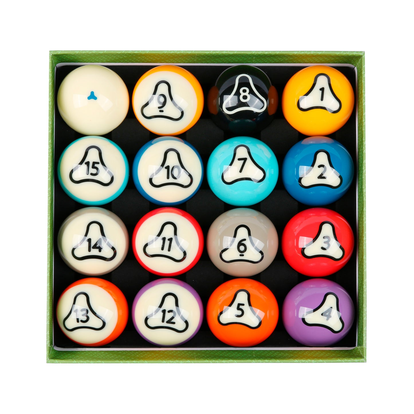 Aska Billiards Grade A Pool Boston Numbered Balls Set, 16 Balls Including a Cue Ball, 2 1/4 inch, PB14 billiard pool cue stick by ASKA