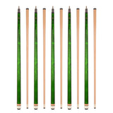 Set of 5 Aska L3 Green Pool Cue Sticks, 58", 13mm Tip, Hard Rock Canadian Maple Shaft, Wrapless, L3S5GRN