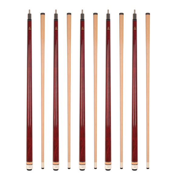 Set of 5 Aska L3 Red Pool Cue Sticks, 58