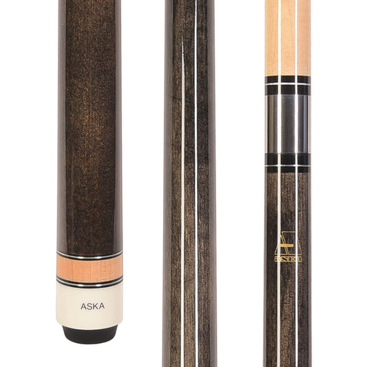 ASKA Smoke No Wrap Pool Cue Stick, 58 inch butt section detail. L3SM