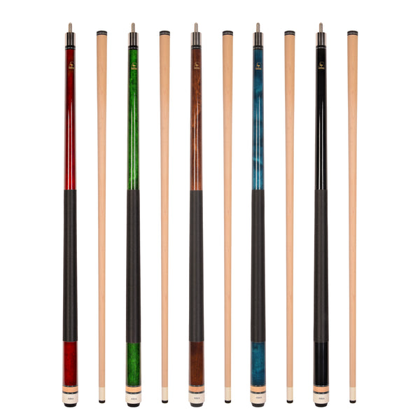 aska L2S5 pool cue set with matching shafts canadian maple billiard cues