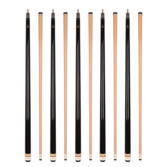 Set of 5 Aska L3 Black Pool Cue Sticks, 58