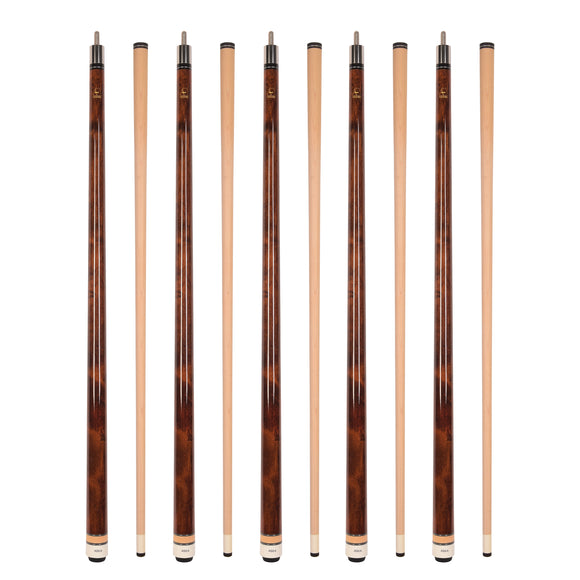 Set of 5 Aska L3 Brown Pool Cue Sticks, 58