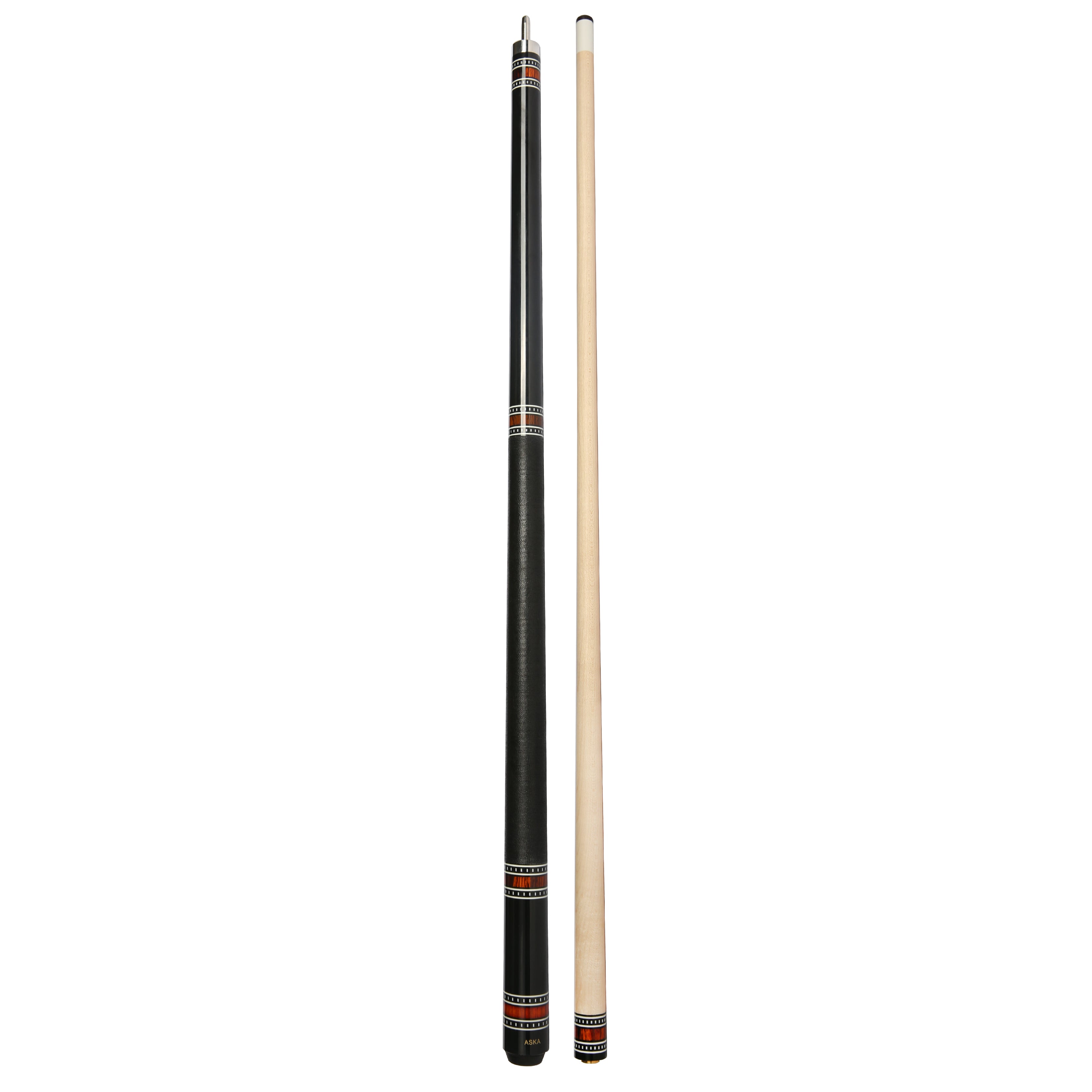 ASKA A1 Black Pool Cue - Birdseye Maple with Irish Linen Wrap
