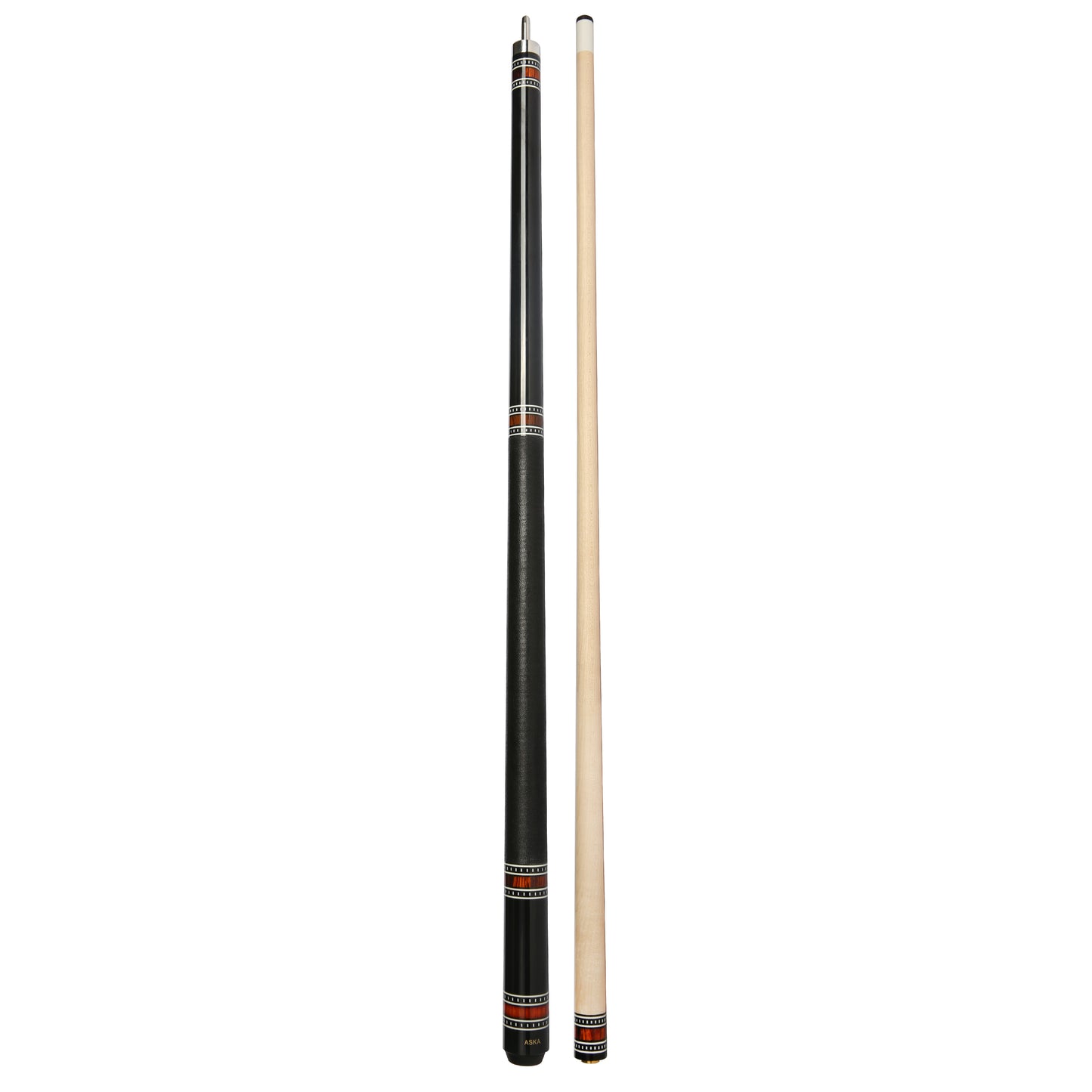 ASKA A1 Pool Cue – Black Stained Birdseye Maple, 12.75mm Tip, Irish Linen Wrap, Quick Release Joint, 58", 18–21 oz (A1BLK) billiard pool cue stick by ASKA