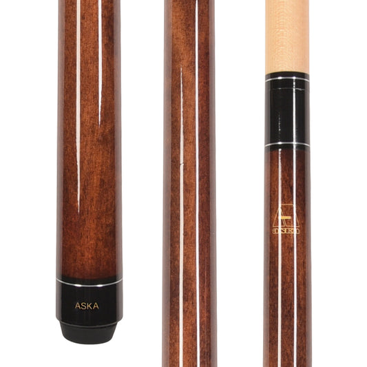 ASKA Pool Cue Brown LECN, 58", 5/16x18 Joint, 13mm Leather Tip, (LECNBRN)
