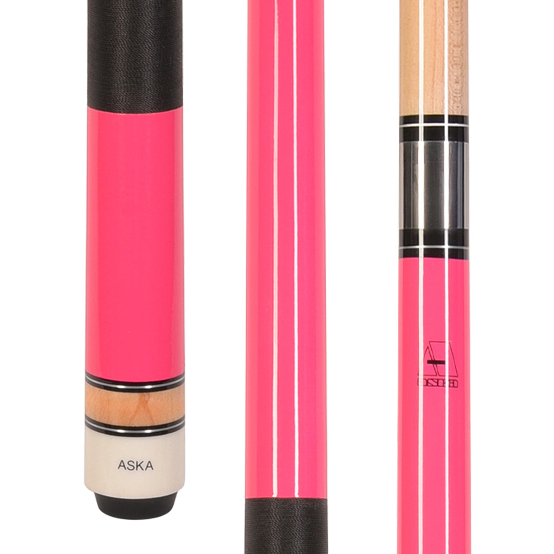 ASKA Pink Pool Cue Stick L2PNK front and joint view