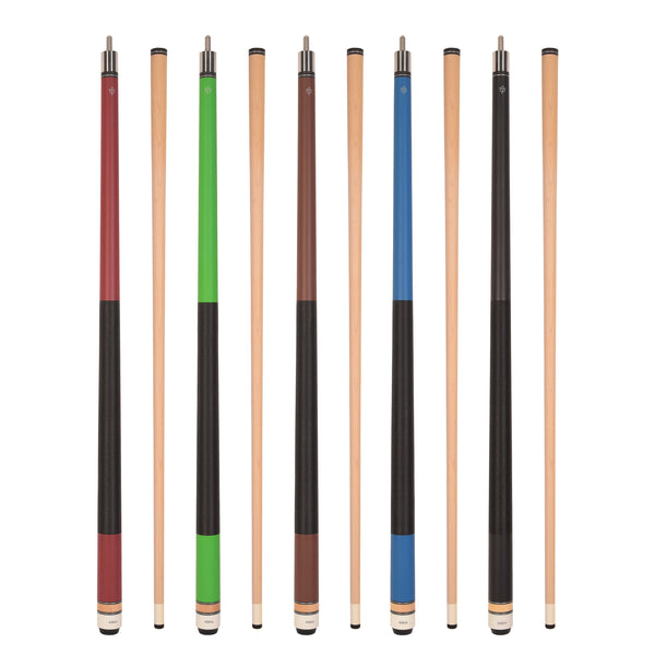 ASKA Matte L2 billiard cue set with five different color options displayed. L2S5M