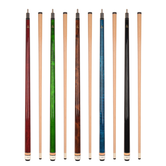 Set of 5 Aska L3 Pool Cue Sticks, 58